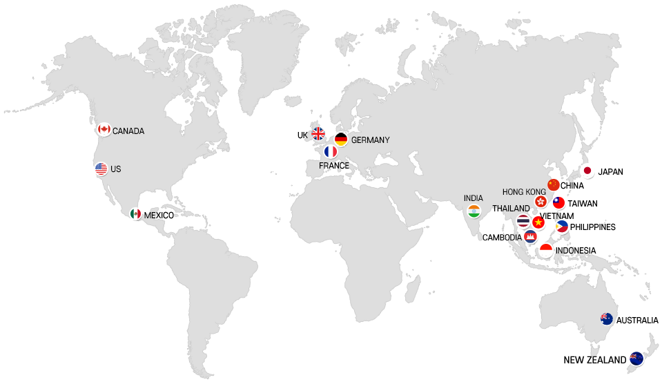 Export contracts in progress with Taiwan, Philippines, Thailand, Vietnam, Australia, UK, Canada, China, Japan, Indonesia, US, Germany, France
