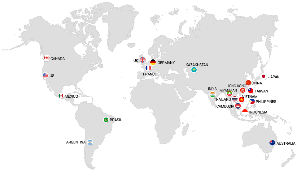 Export contracts in progress with Taiwan, Philippines, Thailand, Vietnam, Australia, UK, Canada, China, Japan, Indonesia, US, Germany, France